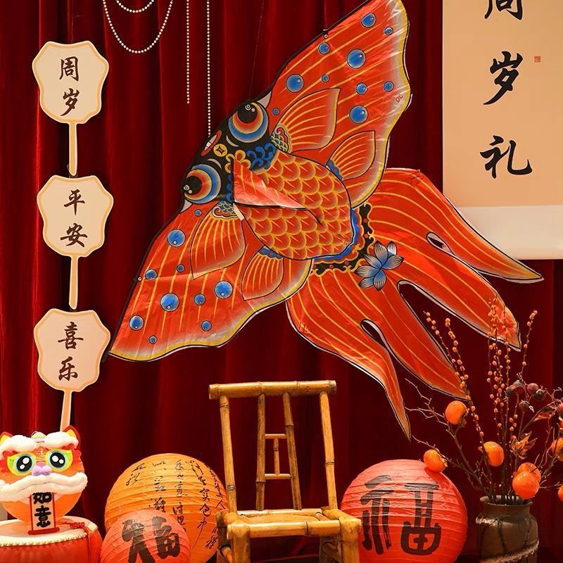Подарок для ребенка на один год, традиционный китайский бумажный змей для взрослых и детей, ретро-змей с ласточкой и рыбой