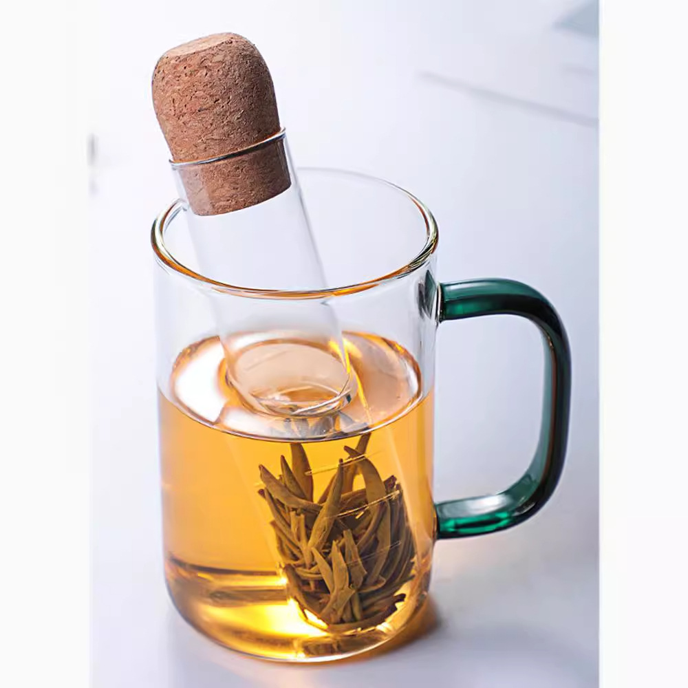 Glass test tube tea bag tube tea making artifact office tea set filter tea tea filter funnel tea tea leakage