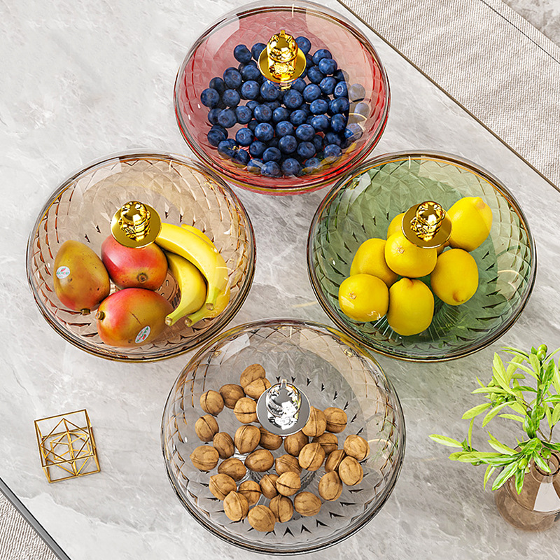 Fruit Plate Fruit Basin Living Room Desktop Storage Household Draining Basket Wedding Candy Box with Lid Style Variety