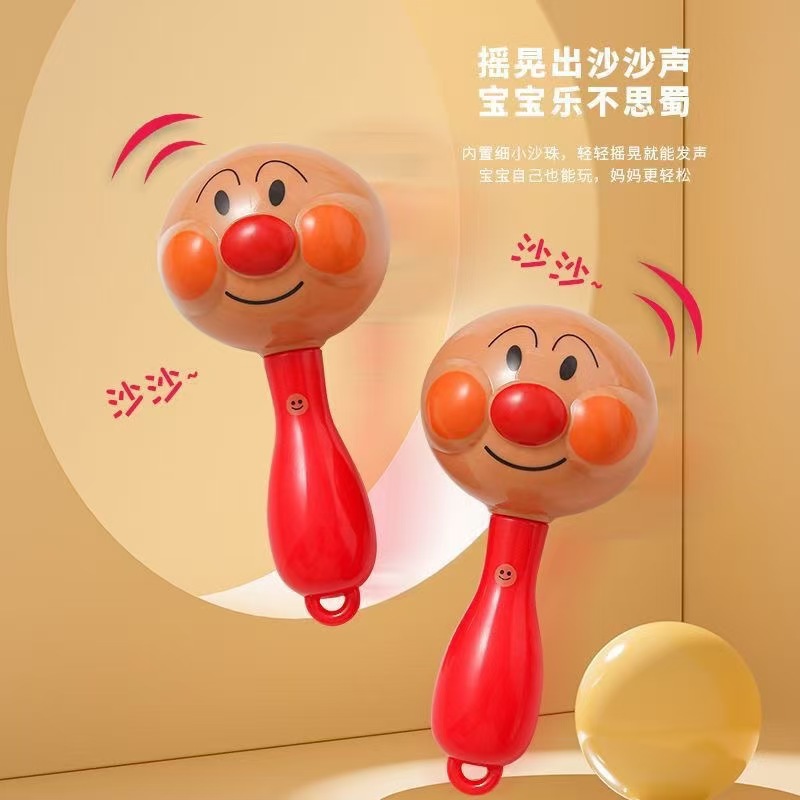 Anpanman Sand Hammer Hand Rattle Newborn Infant Sand Hammer Rattle Soothing and Grasping Baby Enlightenment Small Toy