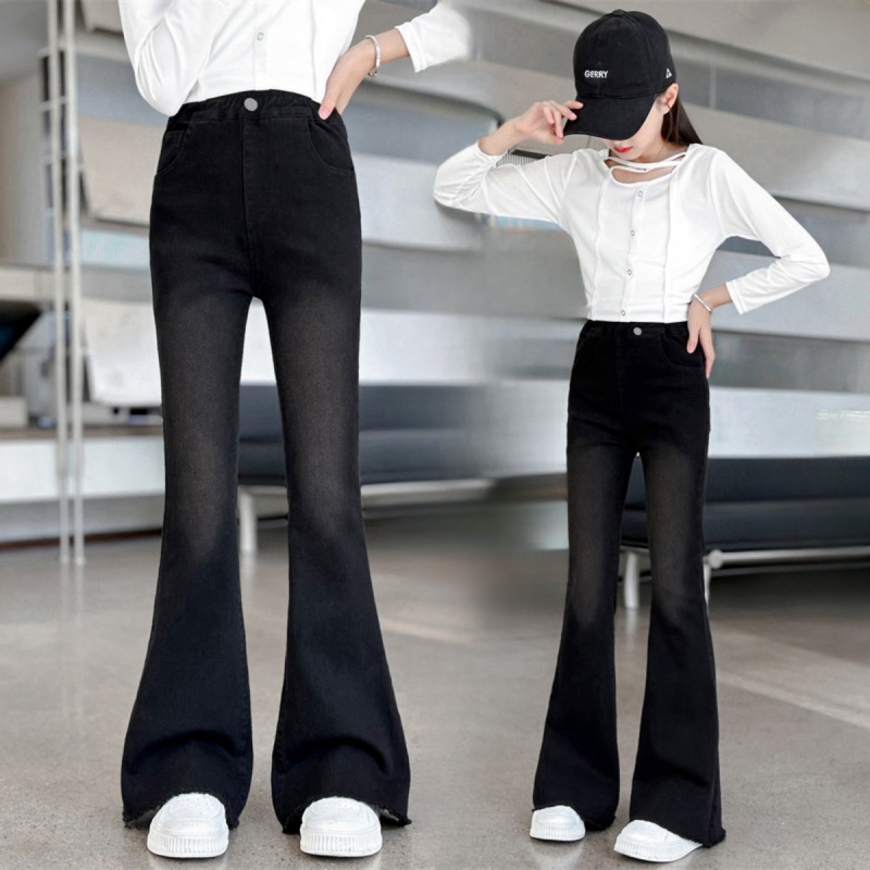 Брюки для девочек Весна и осень 2025 Новые Корейский стиль Модные джинсы с рваными краями