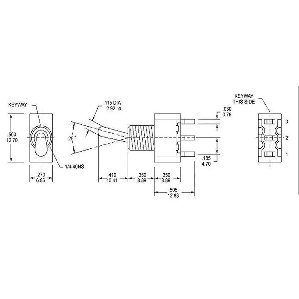 Hailege 10Pcs Ac 125V 6A Ampere Ein\/Ein 6 Klemmen 2 Positio