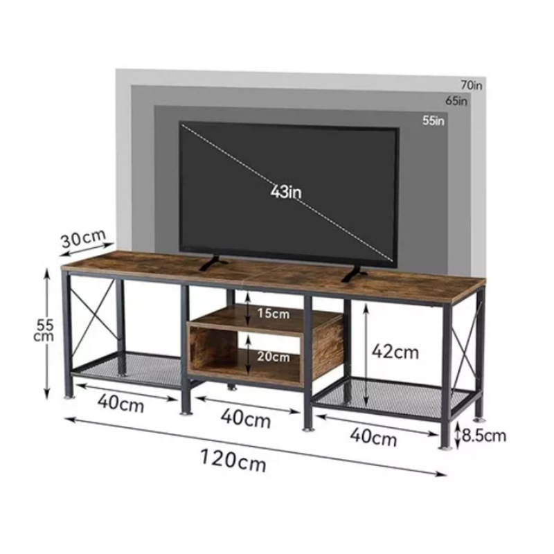 American Style Country Style Living Room Simple TV Cabinet Bracket Household Open Carbon Steel Storage Rack Porch Display Table Rack