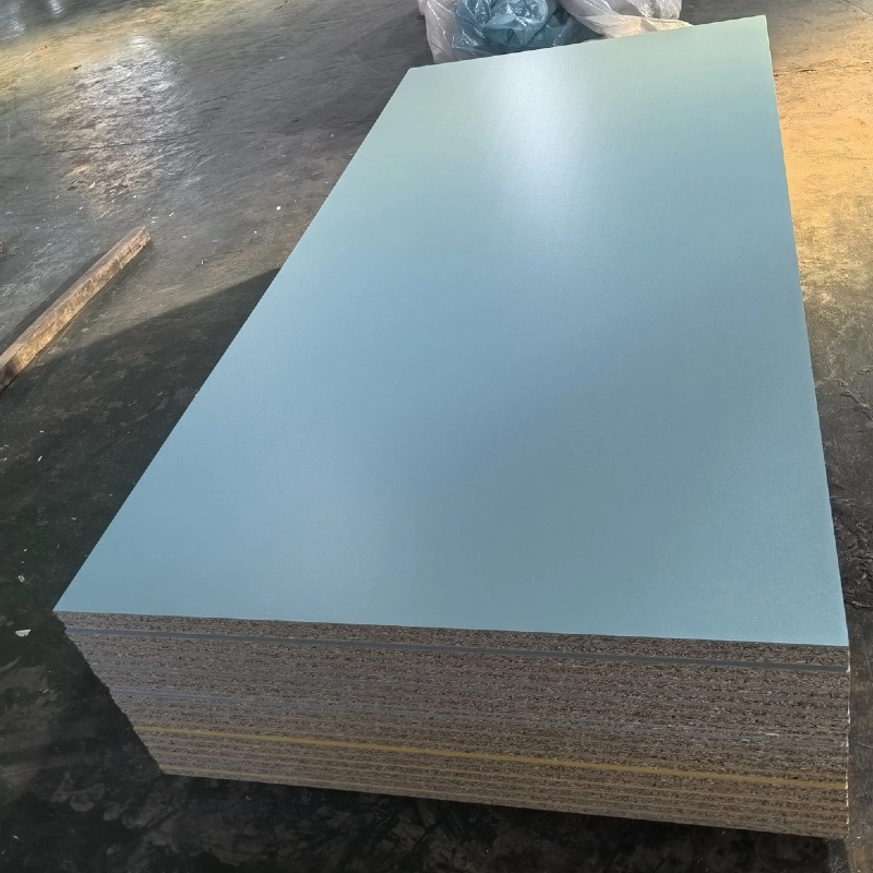 Solid Wood Particle Board Paint-Free Board Particle Board 15mm Melamine Veneer Light Blue Pure Color Furniture Wardrobe