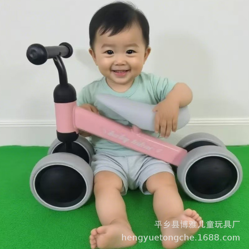 Baby Scooter Balance Car Without Pedals Baby Scooter Yo-Yo Car 1-2 Years Old Kidsren's Four-Wheel Scooter