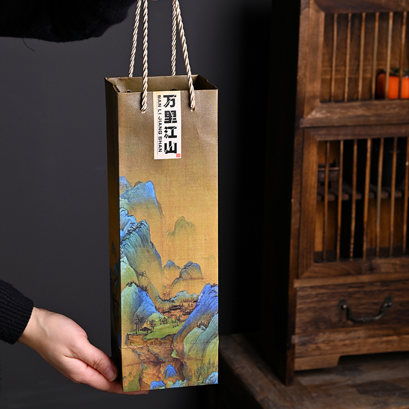 A Complete Set of Cultural and Creative Tea Sets, Hand-Painted Qianli Jiangshan Gift Box, Customer Gifts, Souvenirs, Random Gifts, Customized Small