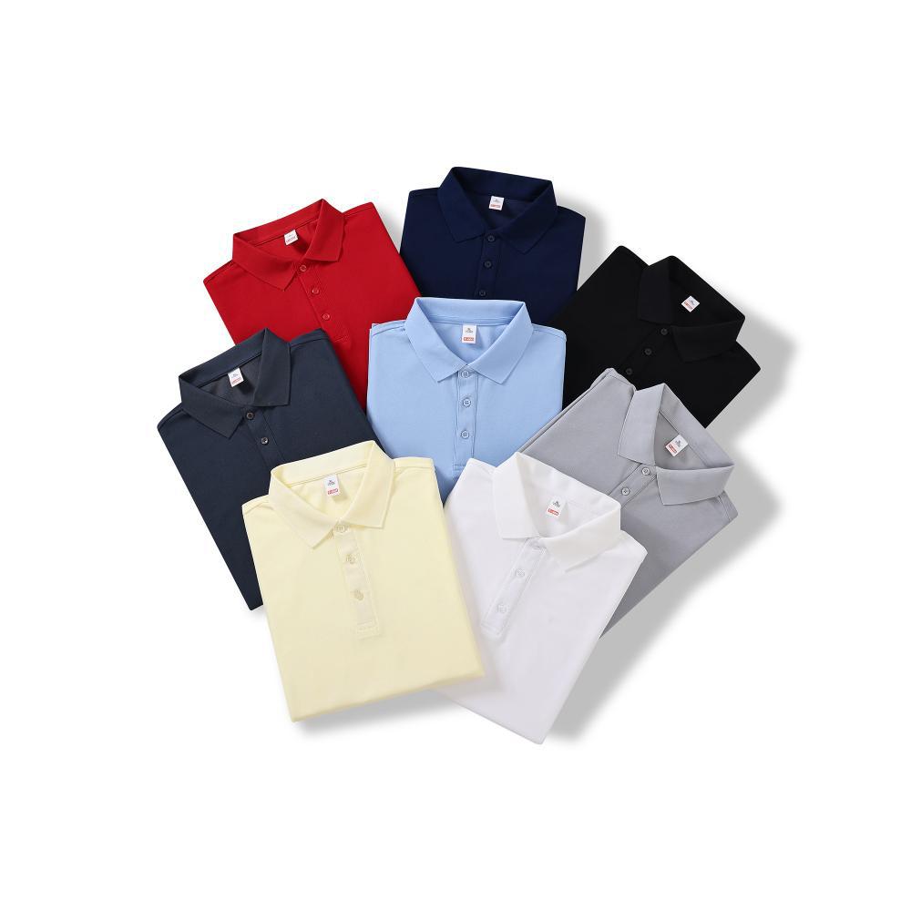 210g Worsted Cotton Lapel Short-Sleeved Custom Logo Corporate Work Clothes Printed Export Polo Shirt Advertising Shirt Embroider