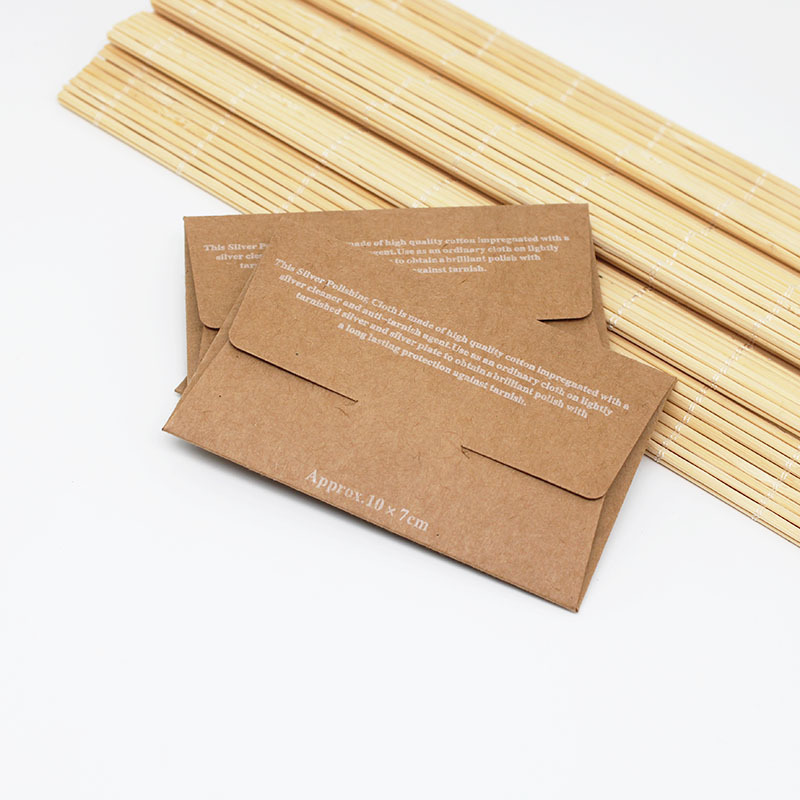 Kraft paper shell wiping cloth super fiber double-sided velvet jewelry cleaning polishing cloth oxidation cleaning silver cloth