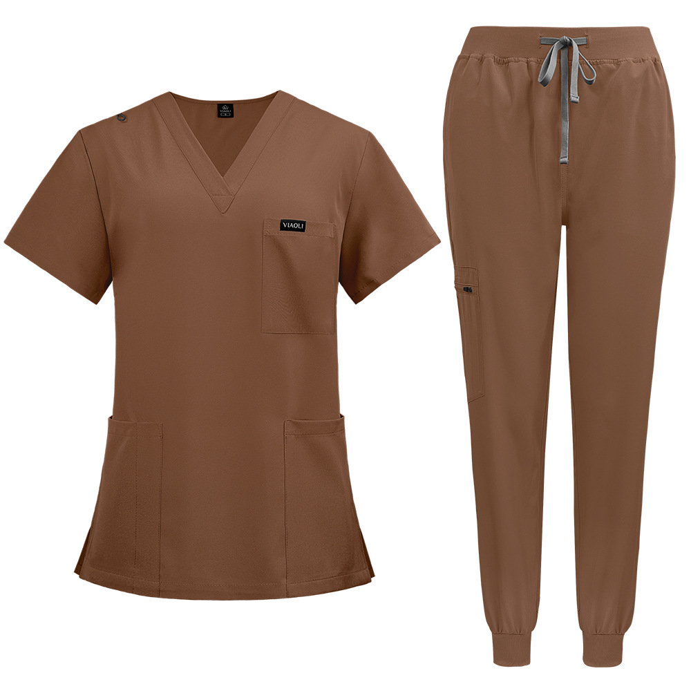 New Hand Washing Clothes for Men and Women, Quick-Drying Short-Sleeved Oral Nurse Doctor Split Hospital Work Clothes Uniform Two-Piece Set