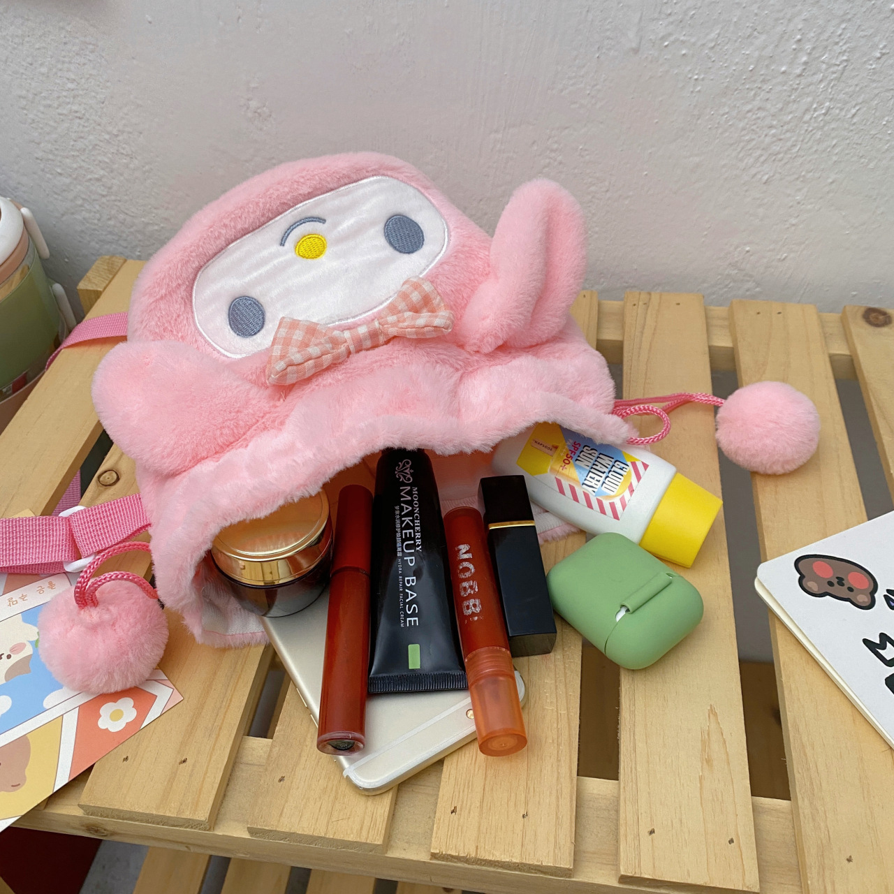 New Plush Toy Candy Drawstring Bag Single Shoulder Crossbody Doll Bag Claw Machine Doll Foreign Trade Bear