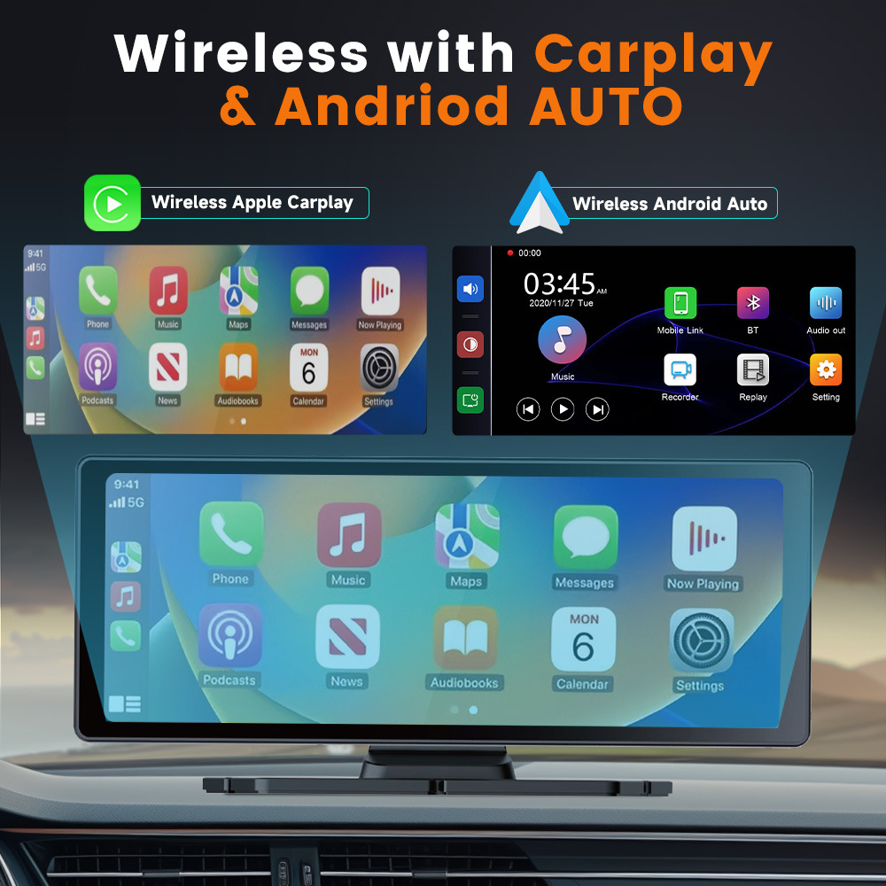 Cross-Border 8.1inch Wireless Carplay Car Smart Screen Portable Car Mp5 Driving Recorder