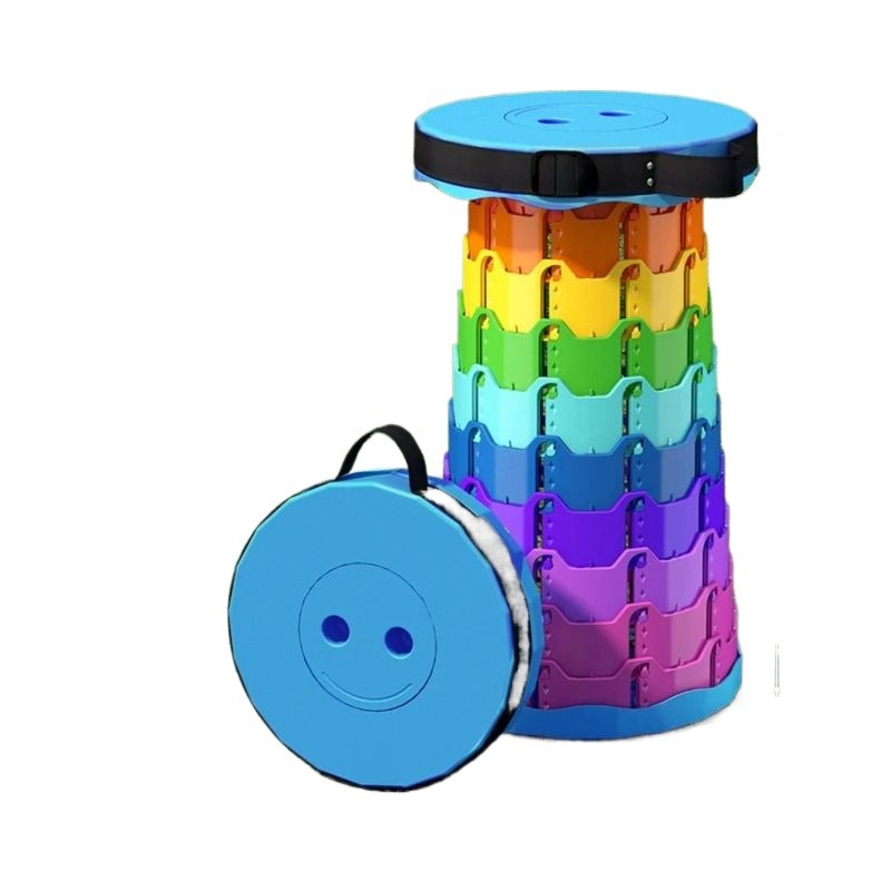 Folding Stool Portable Telescopic Stool Adjustable Retractable Small Bench Ultra-Light Queue Fishing Stool Outdoor Camping Chair