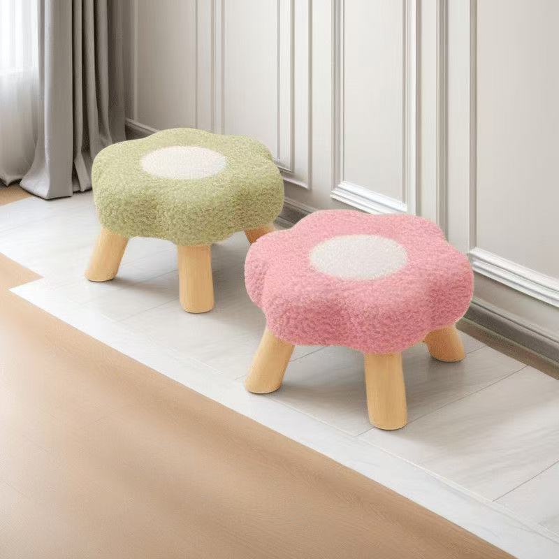 Flower Small Stool Small Round Stool Cyber Celebrity Cloud Mushroom Stool Room Decoration Durable Cheap Floor Low Stool Baby Chair