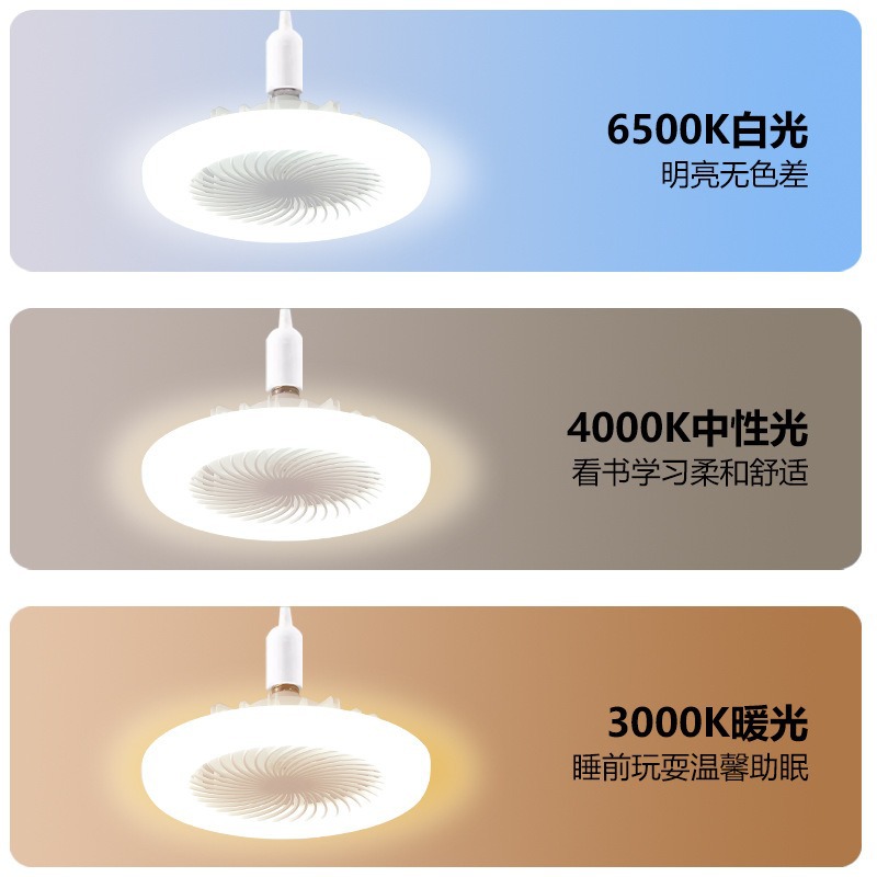 LED Remote control fan light E27 screw mouth aromatherapy fan light cross-border intelligent remote control living room bedroom Zhongshan factory