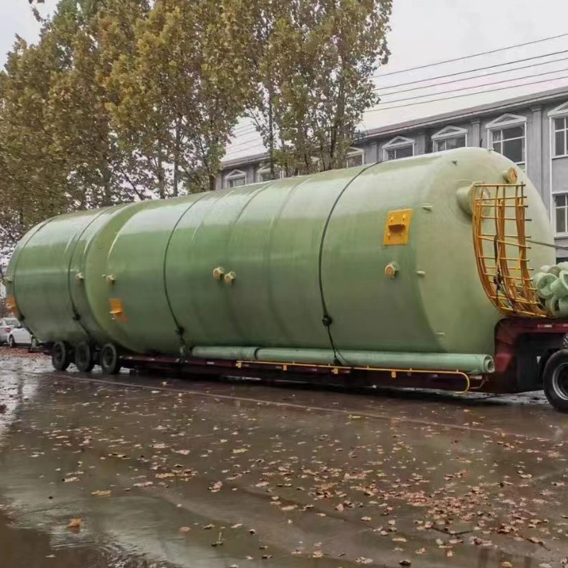 Fiberglass Storage Tank Vertical Fiberglass Mixing Tank Large Chemical Plant Liquid Container Acid and Alkali Resistant Sodium Hypochlorite Tank