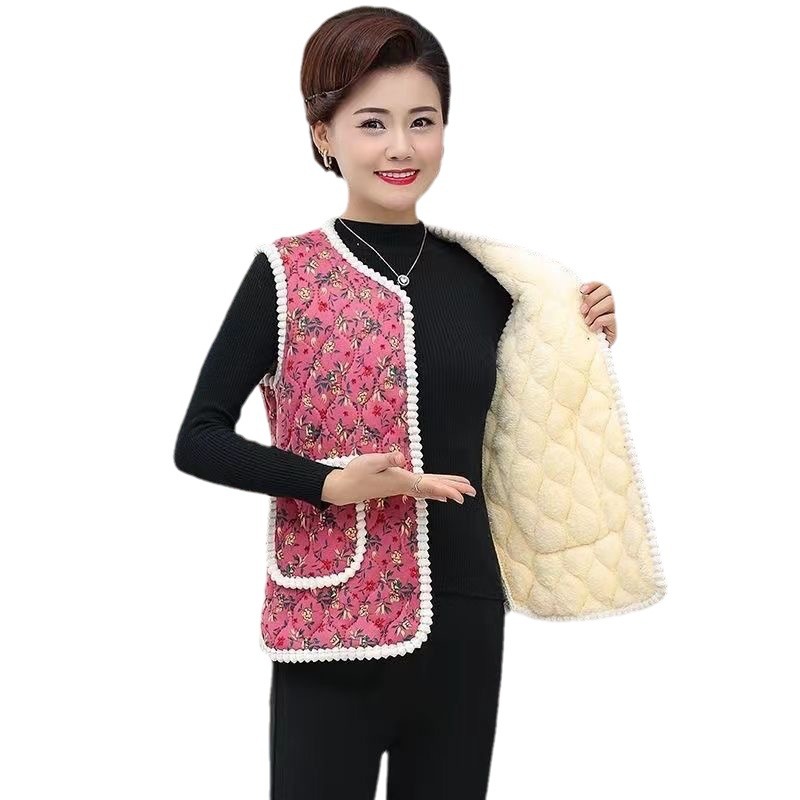 Winter Vest for Middle-Aged and Elderly Women, Thickeneded Velvet, Warm Vest, Waistcoat, Running at the Street Stall Manufacturer
