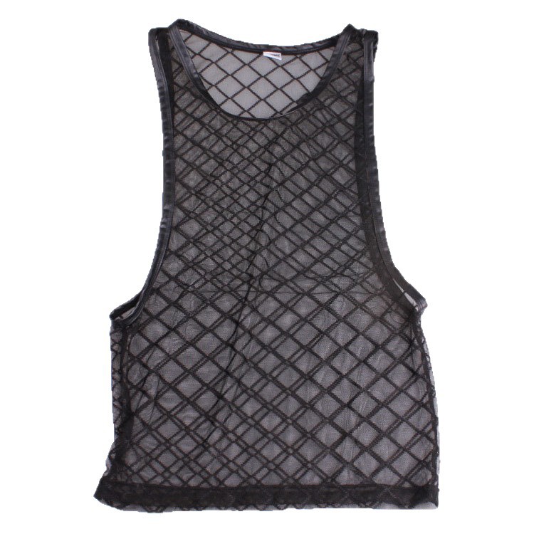Men's Underwear Breathable Sexy Men's Mesh Sexy Underwear Diamond Mesh Vest Bar Night Stage 402