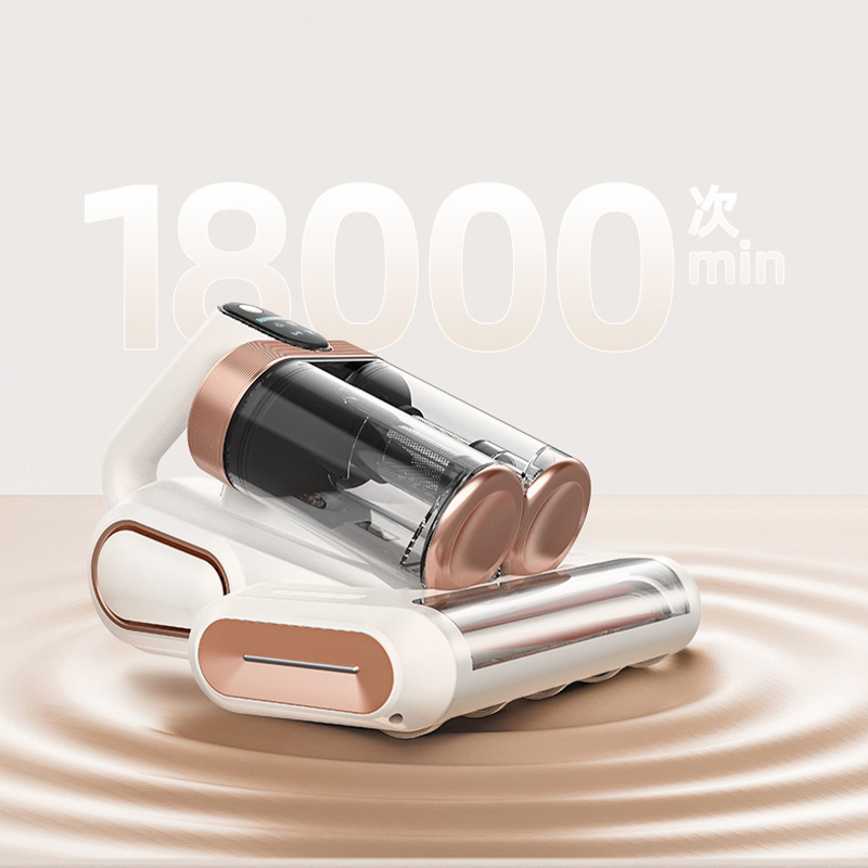 Cross-border dual-motor large suction roller brush mite remover household bed vacuum cleaner wireless mite remover double-layer cup generation