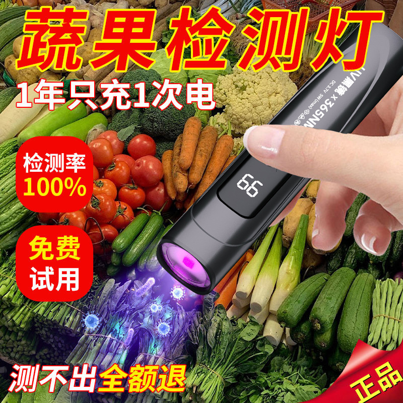 Purple Light Vegetable and Fruit Pesticide Residue Detector Outdoor Household Currency Detection Test Uv Light Crack Detection
