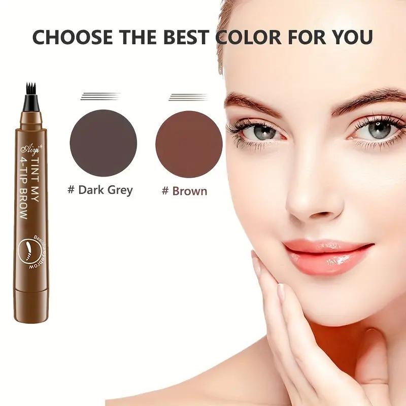 Four-Pronged Eyebrow Pencil, Non-Removable, Four-Pronged, Long-Lasting Water Eyebrow Pencil, Four-Pronged Eyebrow Pencil, Waterproof and Sweat-Proof, Cross-Border Hot Sale