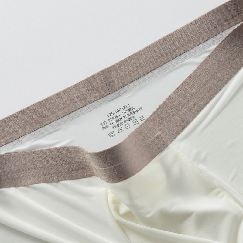 2025 New Summer Men's Ice Silk Underwear Pure Color Seamless Quick-Drying Facial Mask Pants Light and Breathable Shorts Wholesale