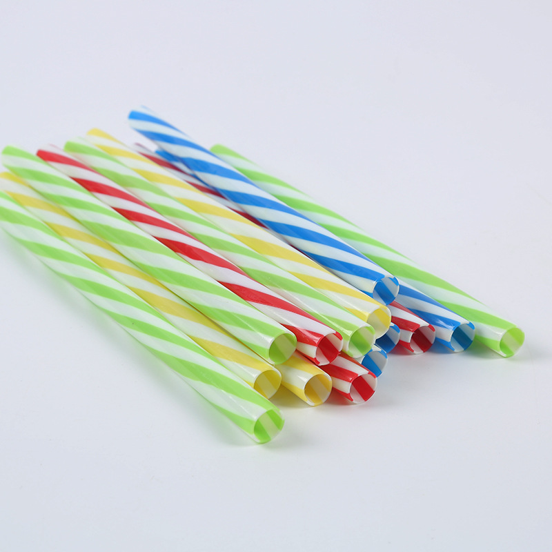 New threaded straw pp plastic rainbow straw birthday party drink straw factory spot wholesale