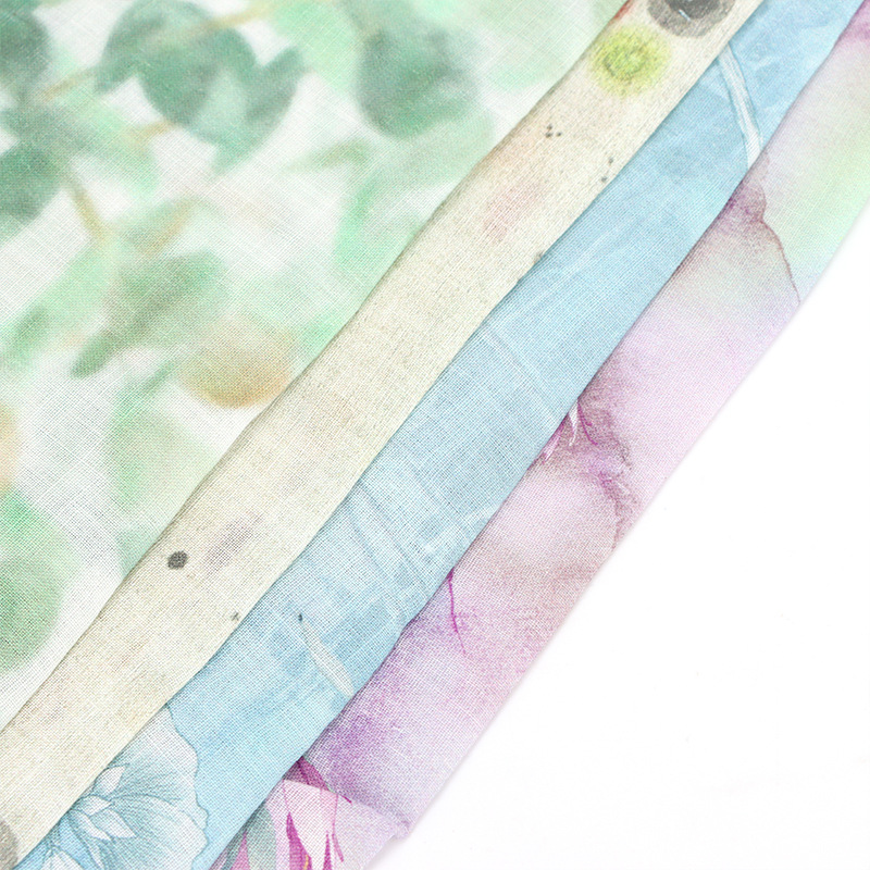 In-Stock New Chinese-Style Fabric for Spring and Summer, High-Density High-Count Tencel Ramie Fabric, Lightweight and Breathable Fabric