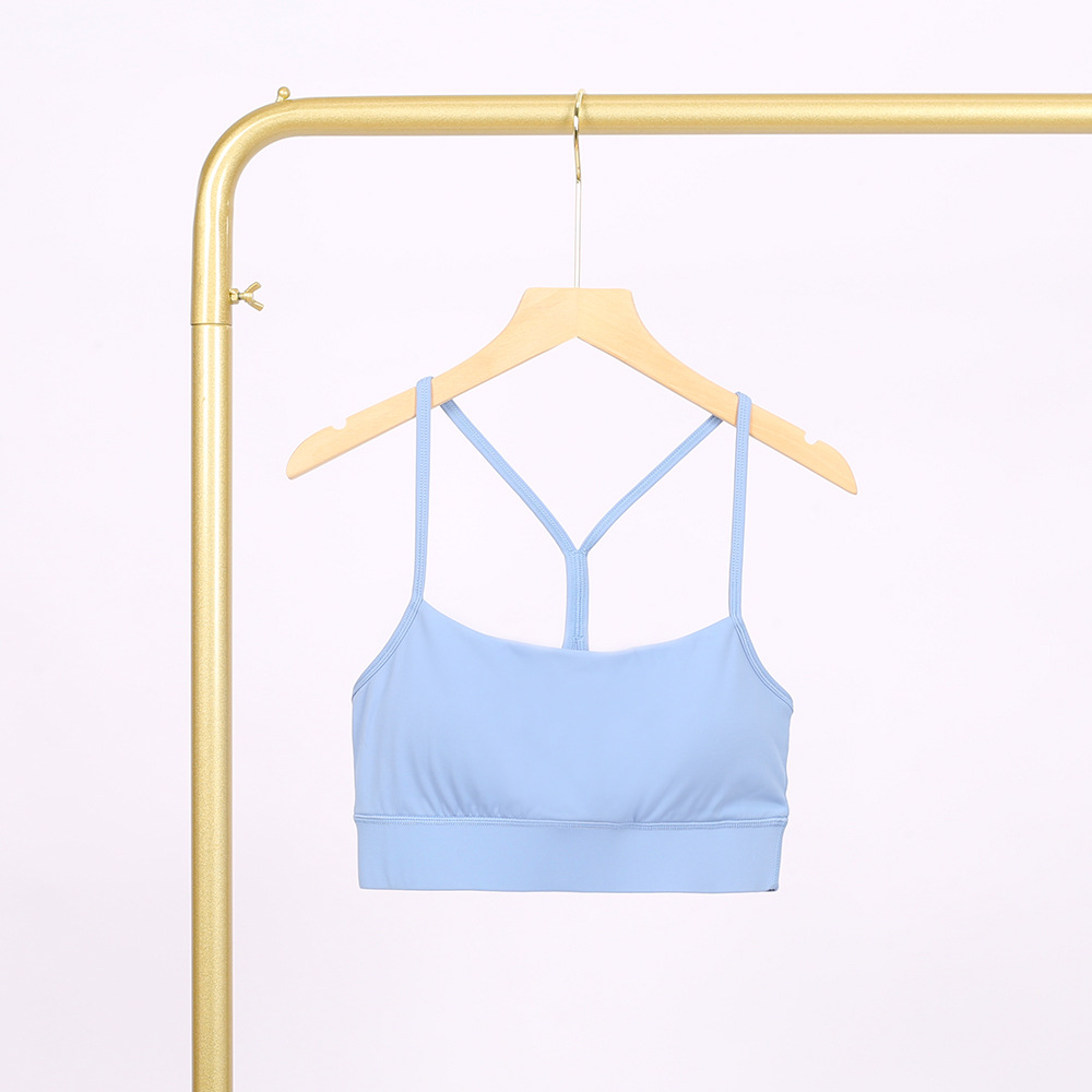 LULU Y-Shaped Sports Vest Women's Belt Chest Pad Sexy Fine Underwear Belt Beautiful Back Fitness Yoga Top Sling Spring and Summer