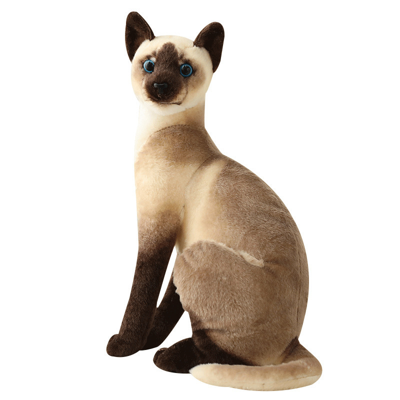 Cross-border explosions simulation cat Siamese cat plush toy realistic orange cat civet cat doll sitting posture lying posture wholesale