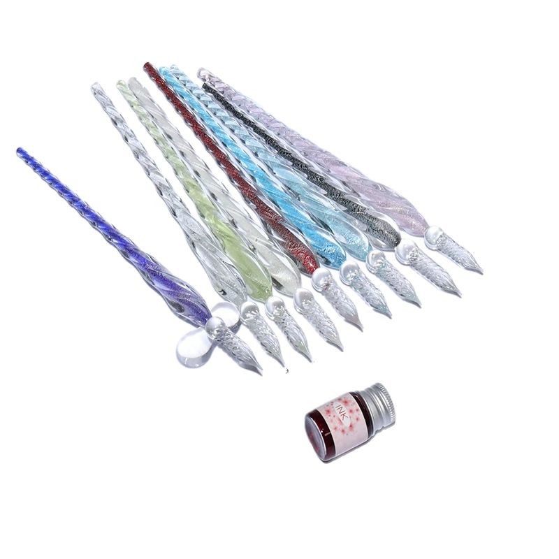 Glitter pen manufacturers supply bright star sky net red crystal pen various styles colorful crystal glass water