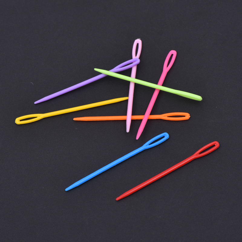 Colorful Abs Plastic Hand Sewing Needles DIY Knitting Tools Sweater Needles Plastic Needles Factory Wholesale Cross-Border E-Commerce