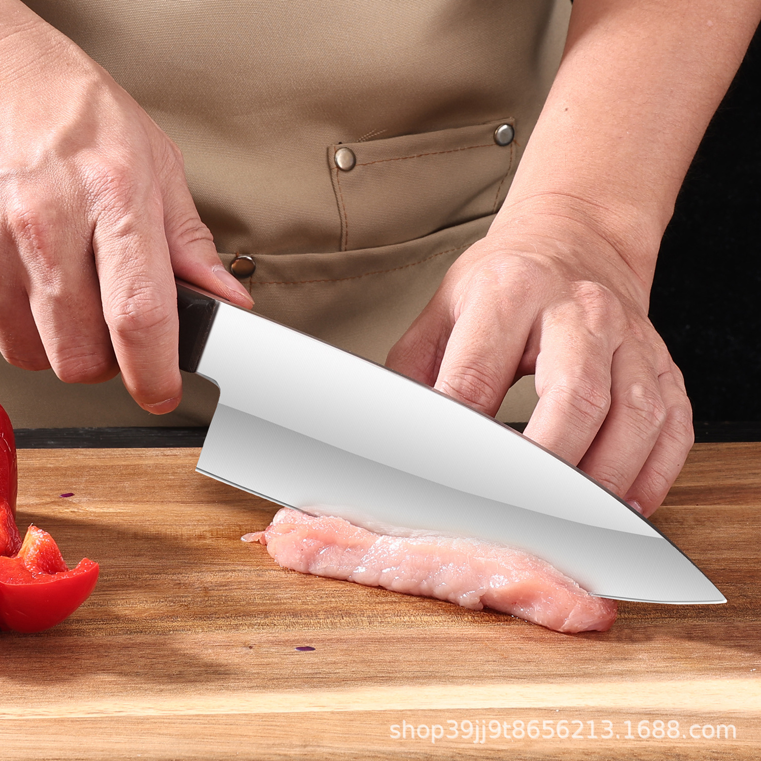 Japanese Fish Head Knife Kitchen Chef Professional Salmon Sashimi Knife Fish Slice Cooking Knife Black Sandalwood Handle Kitchen Knife