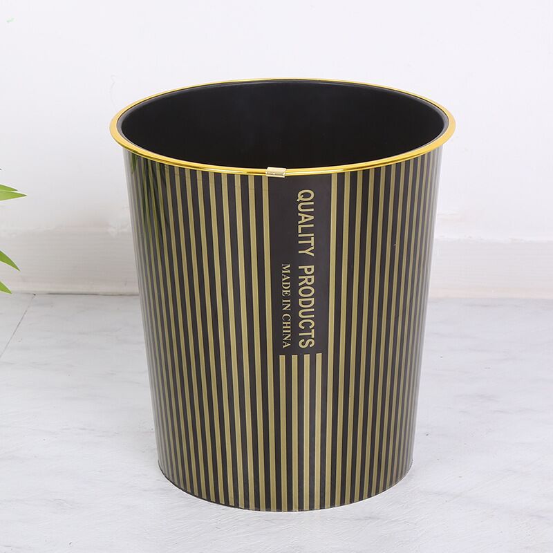 Trash Black Phnom Penh Household Living Room Bedroom Bathroom Office Simple Round Plastic Coverless Trash Basket Manufacturers