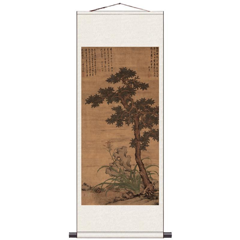 Ming Dynasty Famous Calligraphy and Painting Antique Scroll Painting Office Landscape Flower and Bird Hanging Painting Chinese Painting Wen Zhengming Xiqiao Cizhuangtu