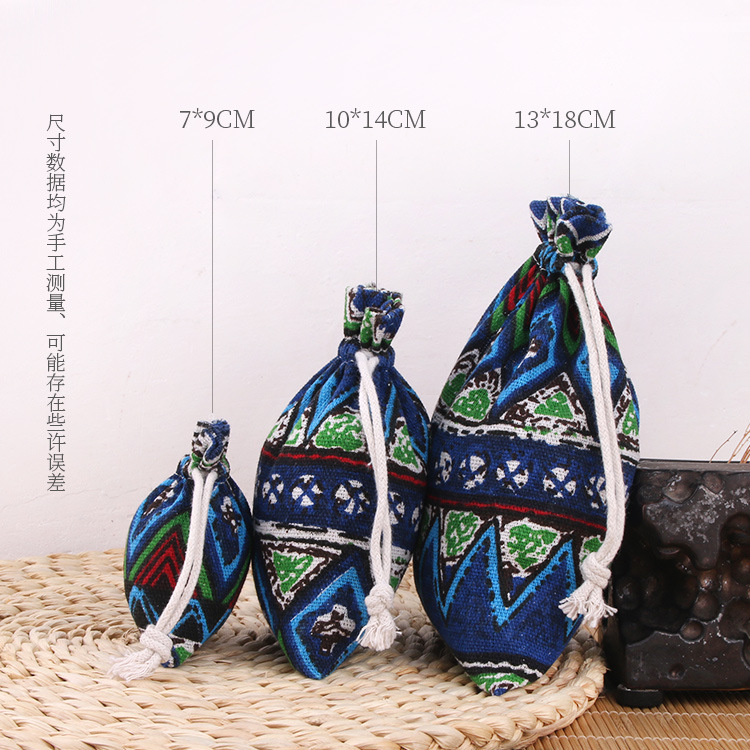 Cross-border hot jewelry jewelry storage Christmas gift bag sachet sachet drawstring bag imitation linen bag