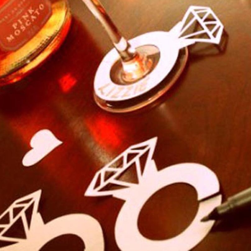 Декоративная карточка для вина на свадьбе, креативная карточка с кольцом, держатель для карточки