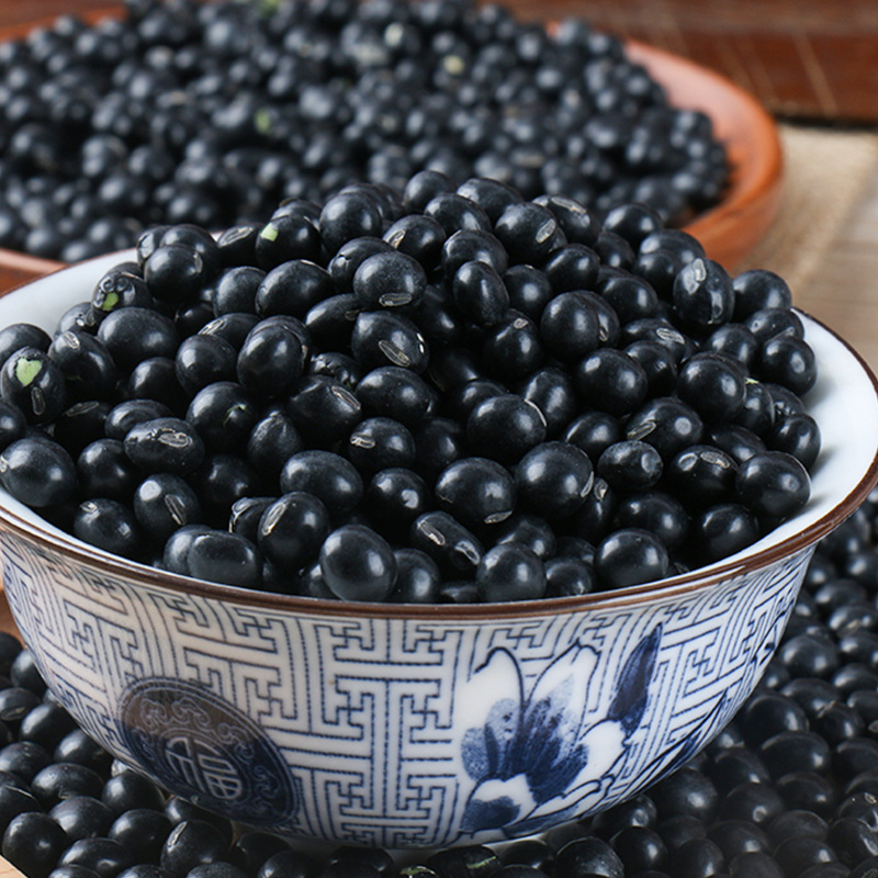 Green heart black bean wholesale green kernel round grain porridge black bean grinding soybean milk raw materials low temperature baking cooked black bean