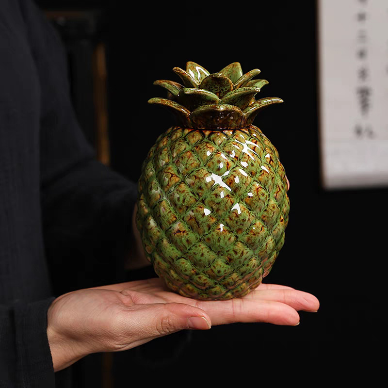 Creative and Unique Artificial Fruit Ceramic Jars, Large, Medium and Small Kiln-Turned Tea Jars, Food Storage Jars, Candle Cups