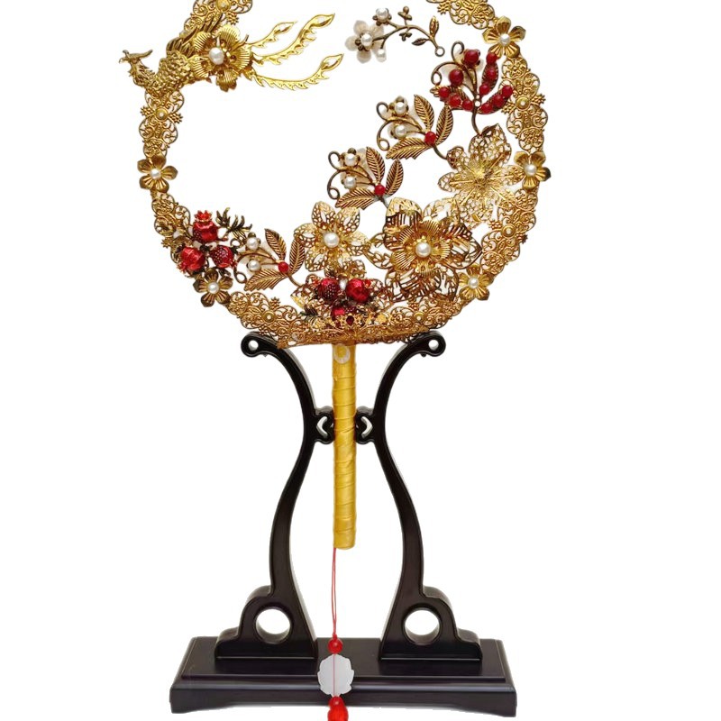 Chinese-Style Round Fan Stand Base, Wedding Fan Floor Display Stand, Detachable Display Stand, Fan Holder