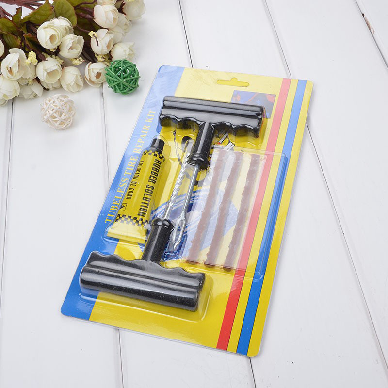 Car Tire Repair Tool Set Vacuum Tire Motorcycle Quick Tire Repair Strip 6-Piece Set of Repair Tools