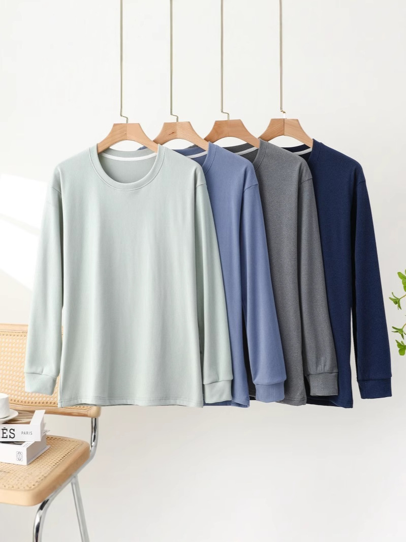 Новая тёплая велюровая мужская повседневная свитшот большого размера, длинный рукав, может носиться как базовая футболка или пижама