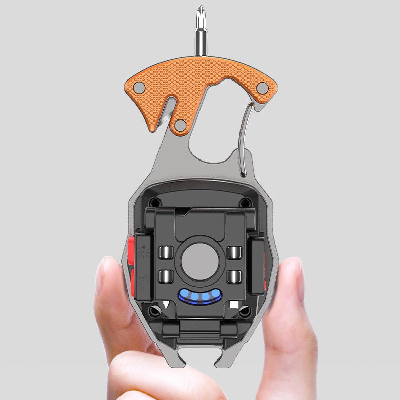 Cross-border mini strong light key chain flashlight with cigarette lighting outdoor charging multifunctional auto repair lamp household portable lamp