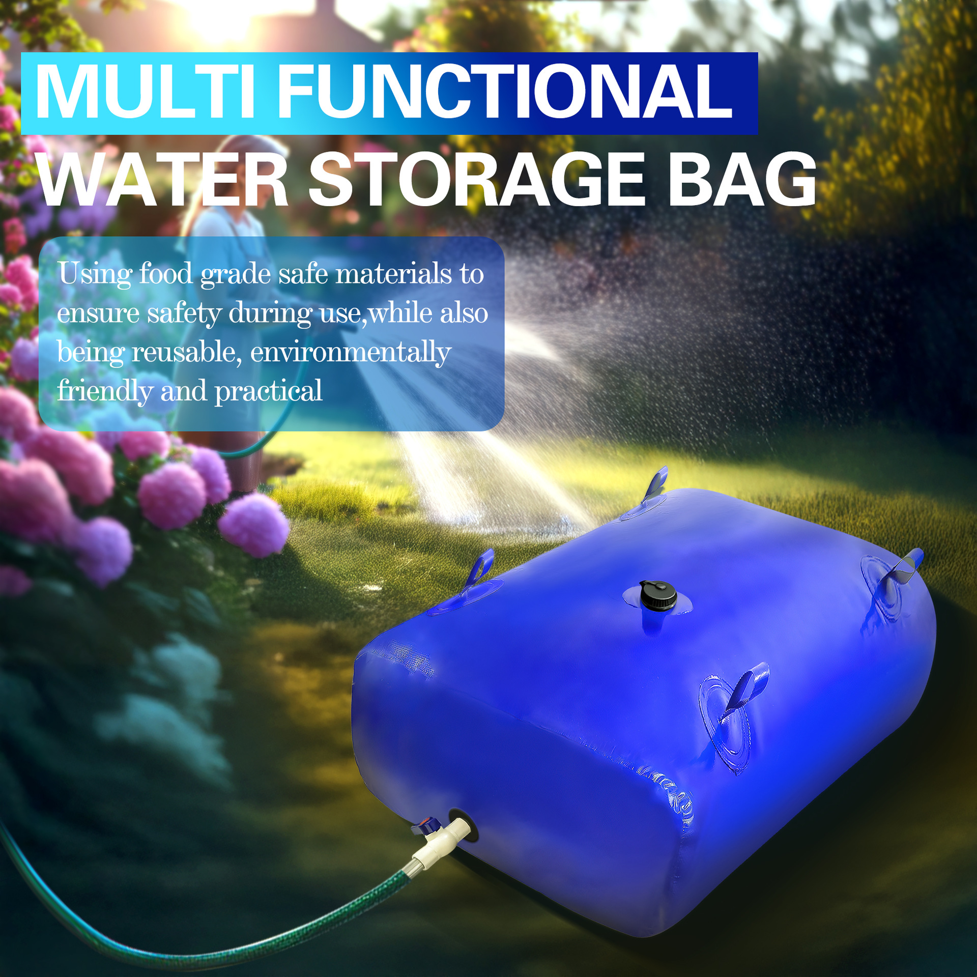 Water bladder vehicle-mounted water bag large capacity outdoor agricultural water storage bag bridge preloading large thickened wear-resistant soft water tank