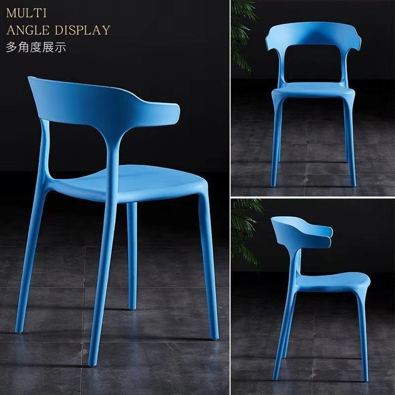 Wholesale Dining Chair for Home Simple Modern Adult Nordic Horn Chair Stool Dining Table Plastic Chair Back Chair