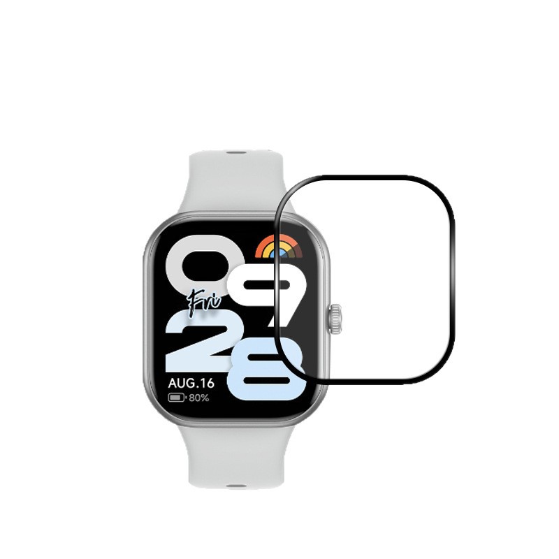 For Red Rice Watch Move Watch Tempered Film Black Circle Silk Screen Printing Ring HD Composite Material Watch Protective Film