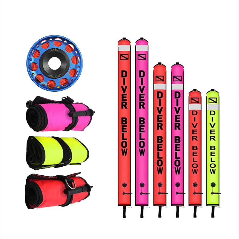 ✅ Diving Nylon Smb Sea Snorkeling Deep Diving Signal Positioning Warning Diving Inflatable Buoy Reflective Line