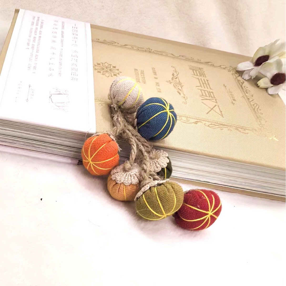 Cartoon Fabric Original Pumpkin String Mobile Phone Case Decoration Material DIY Woven Sunflower Hat Bag Pendant