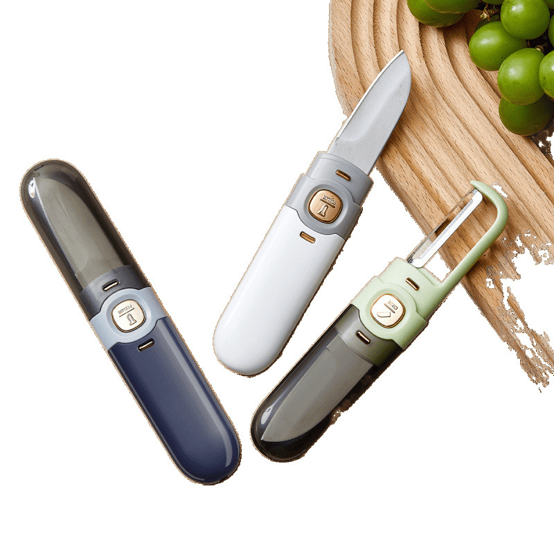 Dual-Purpose Fruit Knife Peeling Knife for Peeling Sugar Cane Kitchen Potato Peeler Portable Picnic Fruit Knife
