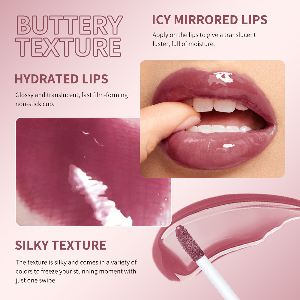 Cross-border lakerain Butter Lip Gloss Lip Brightening Water Moisturizing Sexy Doodle Lip Gloss
