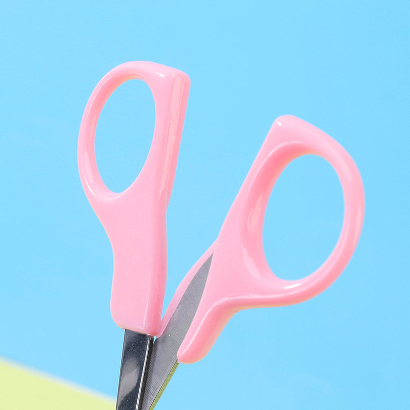 Manufacturer's Ready-Made Stainless Steel Round-Head Scissors for Men, Nose Hair Scissors, Women's Eyebrow Trimming Scissors, Household Multi-Functional Scissors Wholesale